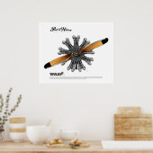 Radialflugzeug-Motor mit Prop Art Poster (Küche)
