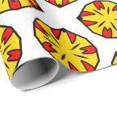 Radialgelb und Rot-Blütenbrand Geschenkpapier (Rolleneckpunkt)