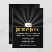 Radiallicht Geburtstagskuchen-Party Einladungen (Vorne/Hinten)