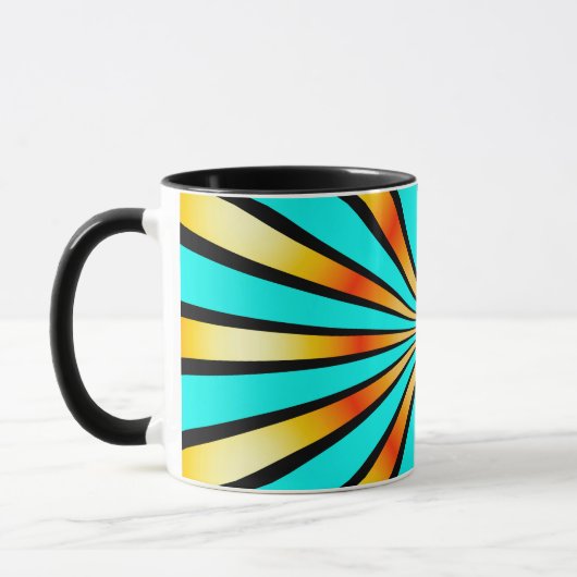 Radialmuster Grün-Gelb Tasse (Links)