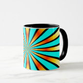 Radialmuster Grün-Gelb Tasse (VorderseiteRechts)