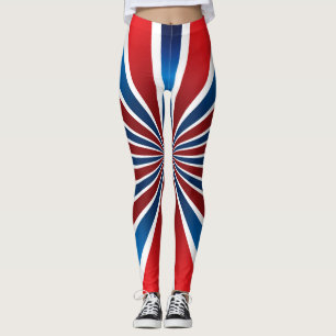 Radialmuster Rot Blau Leggings