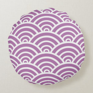 Radialorchid & White Scallop Rundkissen Rundes Kissen