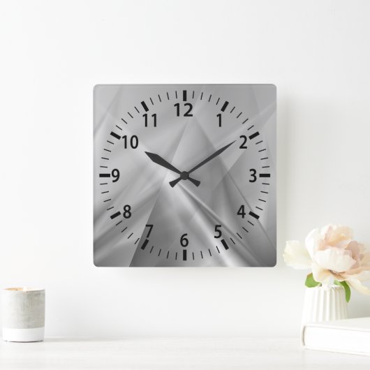 Radialsilber-Modernistische Wandklemme Quadratische Wanduhr (Zuhause)