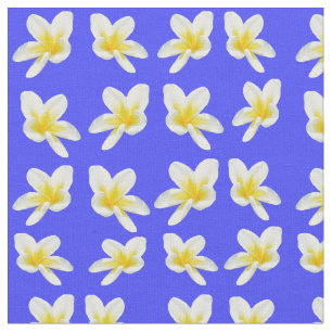 "Radiance on Blue: Die Yellow Frangipani Geschicht Stoff