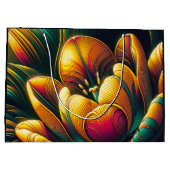 Radiant Abstrakt Tulip Bloom Große Geschenktüte (Rückseite)