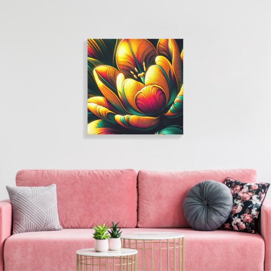 Radiant Abstrakt Tulip Bloom Leinwanddruck (Insitu (Wohnzimmer))