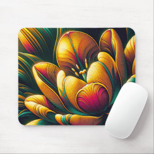 Radiant Abstrakt Tulip Bloom Mousepad