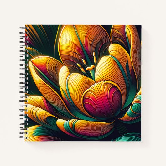 Radiant Abstrakt Tulip Bloom Notizblock (Vorderseite)