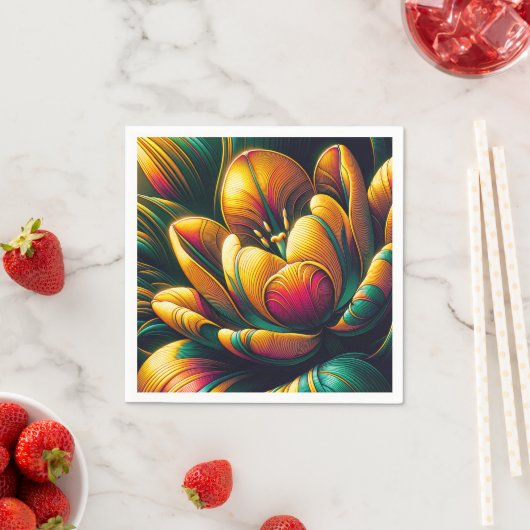 Radiant Abstrakt Tulip Bloom Serviette (Beispiel)