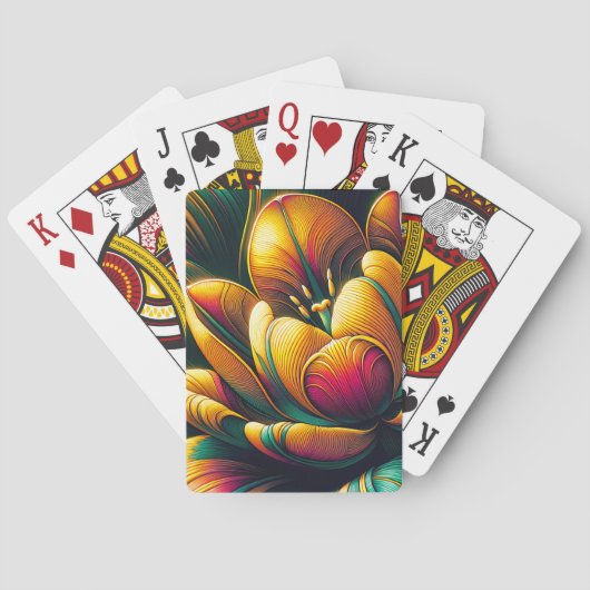 Radiant Abstrakt Tulip Bloom Spielkarten (Rückseite)