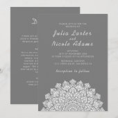 Radiant Airy Crescent Moon Mandala Wedding Einladung (Vorne/Hinten)