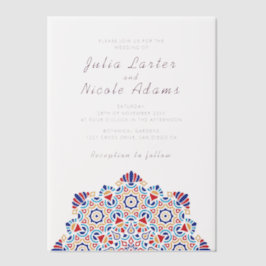 Radiant Airy Crescent Moon Mandala Wedding Pergament Einladungen