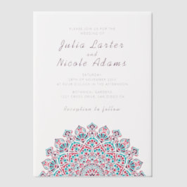 Radiant Airy Crescent Moon Mandala Wedding Pergament Einladungen