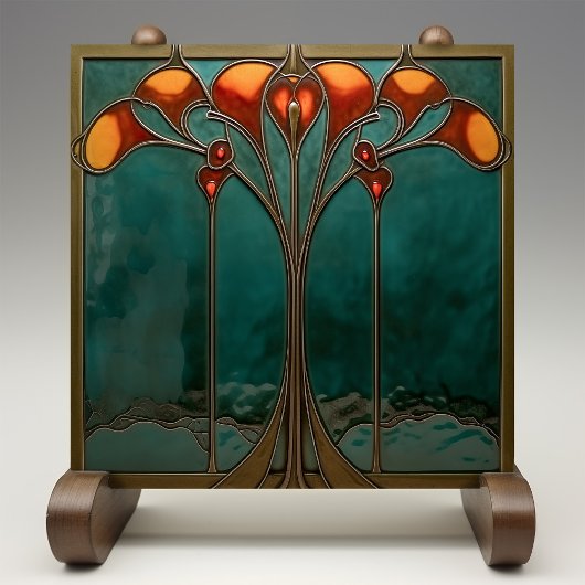 Radiant Amber Bloom Fliese