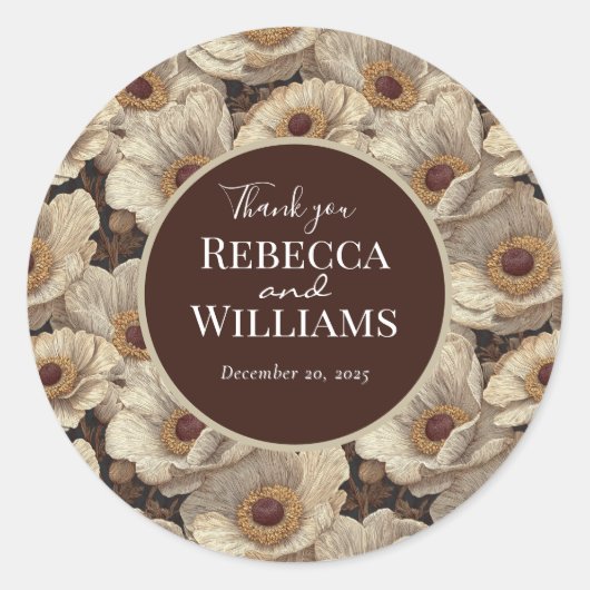 Radiant Anemones Garden Garden Wedding Runder Aufkleber (Vorderseite)