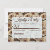 Radiant Anemones Themed Barn Wedding RSVP Karte (Vorderseite)