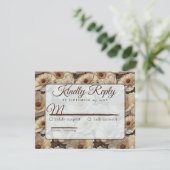Radiant Anemones Themed Barn Wedding RSVP Karte (Stehend Vorderseite)