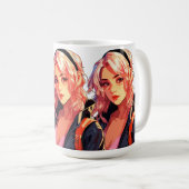 Radiant Anime Girl: Schöne Manga Kunst Kaffeetasse (VorderseiteRechts)