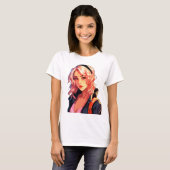 Radiant Anime Girl: Schöne Manga Kunst T-Shirt (Vorne ganz)