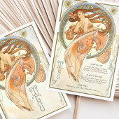 Radiant Art Nouveau Wedding Menu Card Einladung