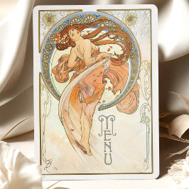 Radiant Art Nouveau Wedding Menu Card Einladung