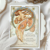 Radiant Art Nouveau Wedding Menu Card Einladung