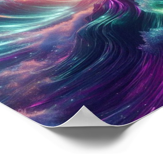 Radiant Aurora Crystal Wave Horizon Glow Poster (Ecke)