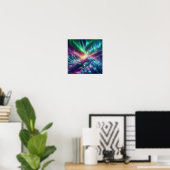 Radiant Aurora Crystal Wave Horizon Glow Poster (Heimbüro)