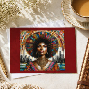 Radiant Beauty: Atemberaubende afroamerikanische F Feiertagspostkarte