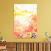 Radiant Beginns: Sonnenaufgang, Berge, Blume Leinwanddruck (Insitu (Wohnzimmer))