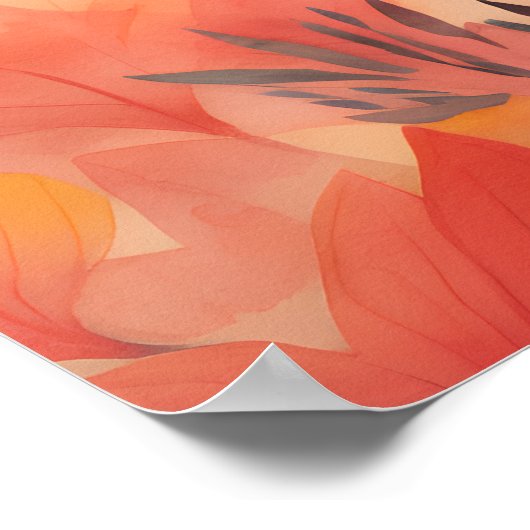 Radiant Beginns: Sonnenaufgang, Berge, Blume Poster (Ecke)