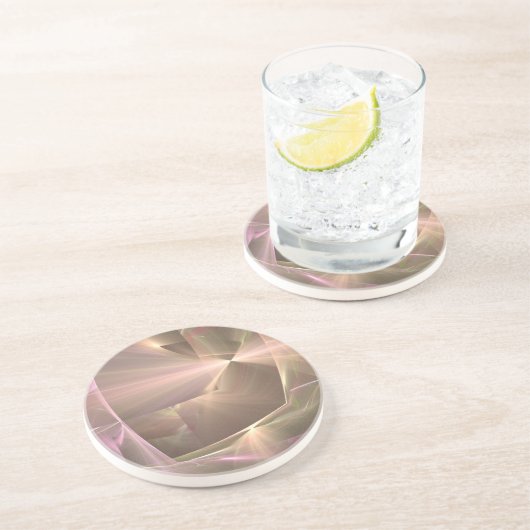 Radiant Beige Abstrakt Untersetzer (Seite)