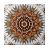 Radiant Bird Feather Kaleidoscope Mandala Tile Fliese (Vorderseite)