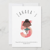 Radiant Black Ballerina 5. Geburtstag Einladung (Rückseite)