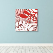 Radiant Bloom – Abstract Botanical Geometry Art Leinwanddruck (Insitu (Holzboden))