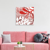 Radiant Bloom – Abstract Botanical Geometry Art Leinwanddruck (Insitu (Wohnzimmer))