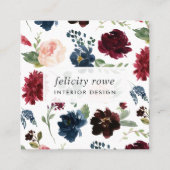 Radiant Bloom | Botanisches Muster Quadratische Visitenkarte (Vorderseite)