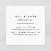 Radiant Bloom | Botanisches Muster Quadratische Visitenkarte (Rückseite)