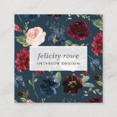 Radiant Bloom | Botanisches Muster Quadratische Visitenkarte (Vorderseite)