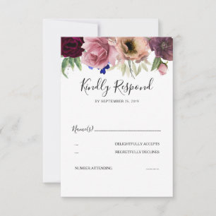 Radiant Bloom Elegant Floral Wedding RSVP Karte