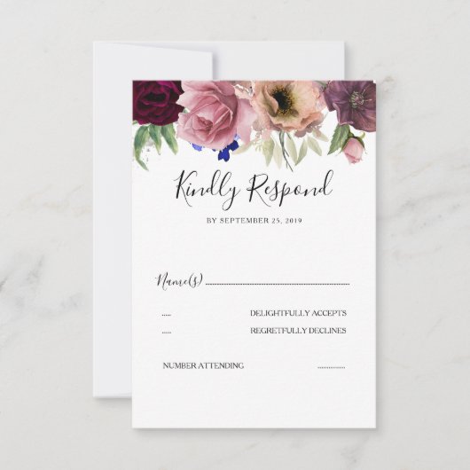 Radiant Bloom Elegant Floral Wedding RSVP Karte (Vorderseite)