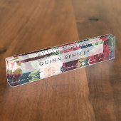 Radiant Bloom | Elegante Wasserfarben Namensplakette (Seite)