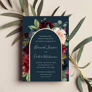Radiant Bloom Floral Arch Wedding Folieneinladung