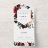 Radiant Bloom Floral Frame Wedding All In One Einladung (Innen Boden)