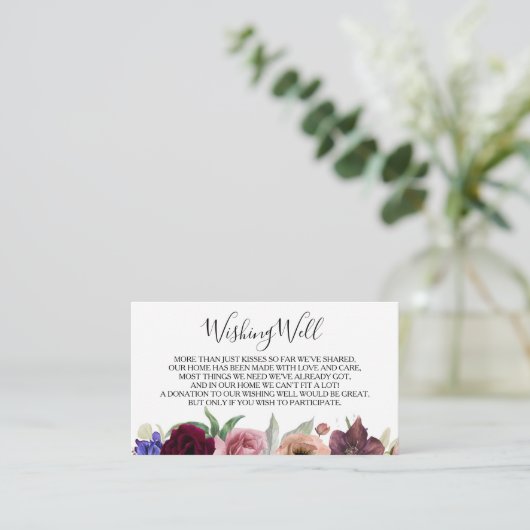 Radiant Bloom Floral Hochzeit wünschend gut Begleitkarte (Stehend Vorderseite)