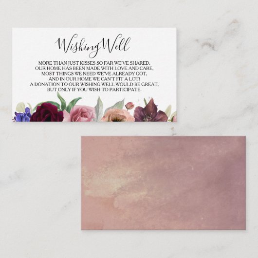 Radiant Bloom Floral Hochzeit wünschend gut Begleitkarte (Vorne/Hinten)