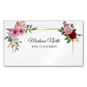 Radiant Bloom | florale Visitenkarte Magnetische Visitenkarte (Vorderseite)