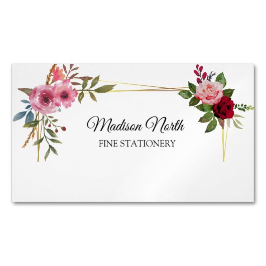 Radiant Bloom | florale Visitenkarte Magnetische Visitenkarte (Vorderseite)