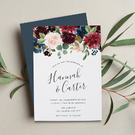 Radiant Bloom | Jewel Tone Floral Wedding Einladung